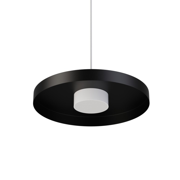 Lámpara de techo VALENTINA.Metal acabado negro y módulo blanco.LED 18W