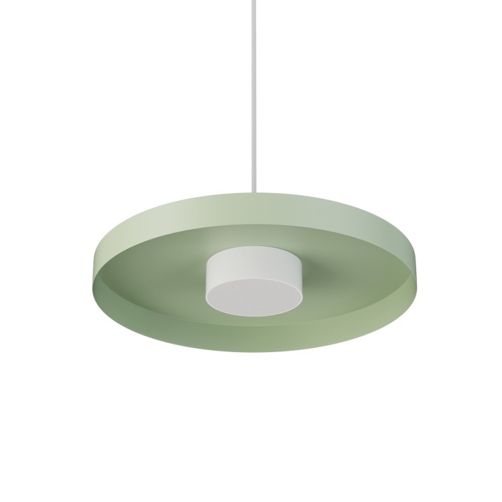 Lámpara de techo VALENTINA.Metal acabado verde y módulo blanco.LED 18W