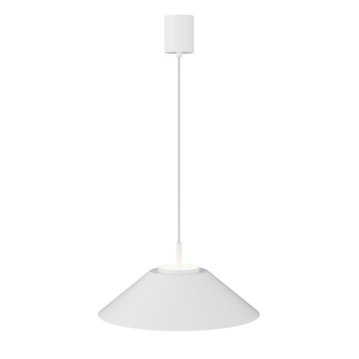 Lámpara de techo VALENTINA.Metal cono blanco y módulo blanco. LED 18W