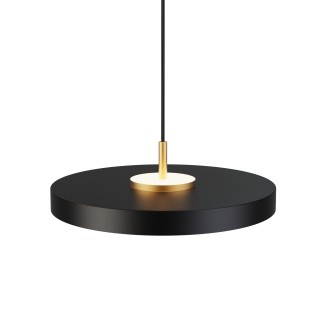 Lámpara de techo VALENTINA.Metal acabado negro y módulo latón. LED 18W