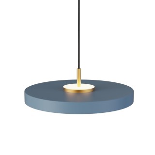 Lámpara de techo VALENTINA. Metal acabado azul y módulo latón. LED 18W