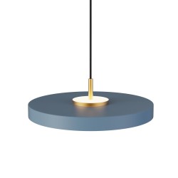 Lámpara de techo VALENTINA. Metal acabado azul y módulo latón. LED 18W