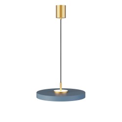 Lámpara de techo VALENTINA. Metal acabado azul y módulo latón. LED 18W