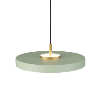 Lámpara de techo VALENTINA.Metal acabado verde y módulo latón. LED 18W