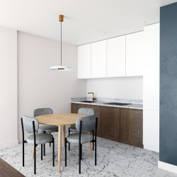 Lámpara de techo VALENTINA.Metal acabado blanco y módulo latón.LED 18W