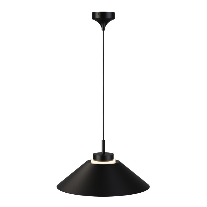 Lámpara de techo CARMEN. Metal cono negro y módulo negro. LED 9W