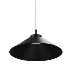 Lámpara de techo CARMEN. Metal cono negro y módulo negro. LED 9W