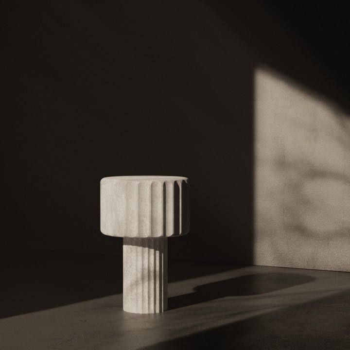 Sobremesa OLIMPIA. Hormigón blanco. 2xE27 |Sulion