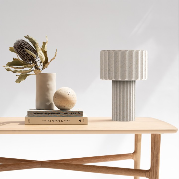 Sobremesa OLIMPIA. Hormigón blanco. 2xE27 |Sulion