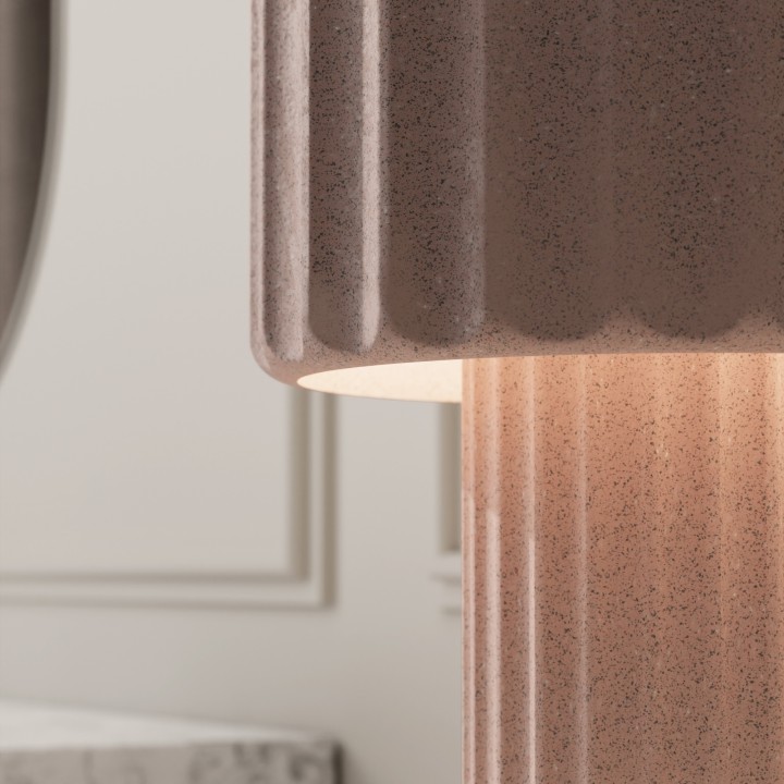 Sobremesa OLIMPIA. Hormigón rojo. 2xE27 |Sulion