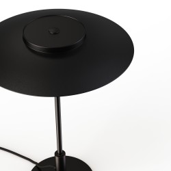 Sobremesa VALENTINA. Metal negro y tulipa acabado negro. LED 9W. CCT