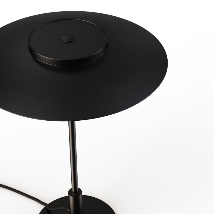 Sobremesa VALENTINA. Metal negro y tulipa acabado negro. LED 9W. CCT