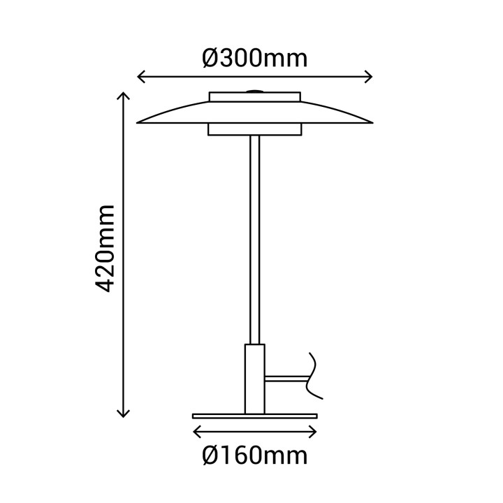 Sobremesa VALENTINA. Metal blanco y tulipa acabado blanco. LED 9W. CCT