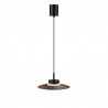 Lámpara de techo CARMEN. Metal plano S madera y módulo negro. LED 9W