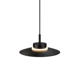Lámpara de techo CARMEN. Metal plano S negro y módulo negro. LED 9W