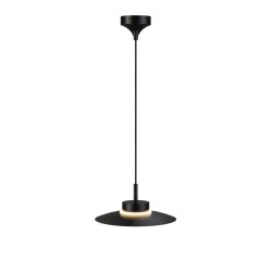 Lámpara de techo CARMEN. Metal plano S negro y módulo negro. LED 9W