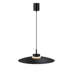 Lámpara de techo CARMEN. Metal plano negro y módulo negro. LED 9W