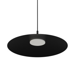 Lámpara de techo CARMEN. Metal plano negro y módulo negro. LED 9W