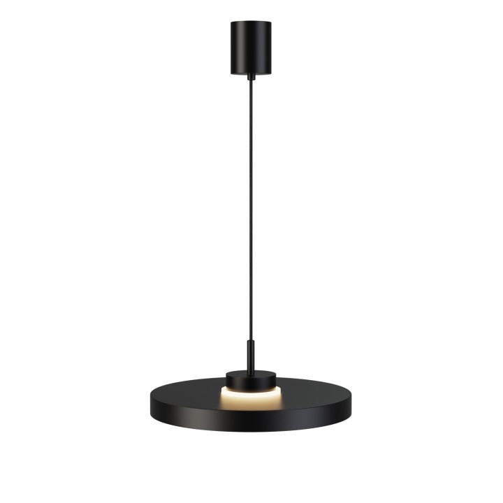 Lámpara de techo CARMEN. Metal acabado negro y módulo negro. LED 9W