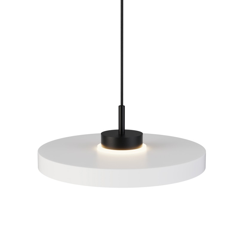 Lámpara de techo CARMEN. Metal acabado blanco y módulo negro. LED 9W