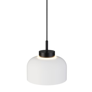 Lámpara de techo CARMEN. Metal acampanado blanco y módulo negro.LED 9W