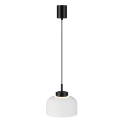 Lámpara de techo CARMEN. Metal acampanado blanco y módulo negro.LED 9W