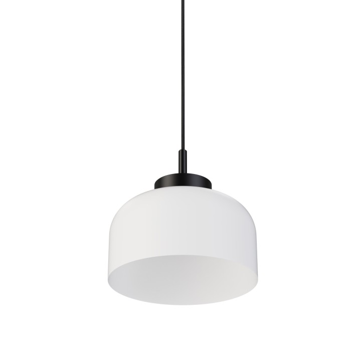 Lámpara de techo CARMEN. Metal acampanado blanco y módulo negro.LED 9W