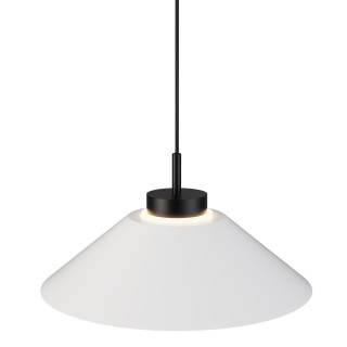 Lámpara de techo CARMEN. Metal cono blanco y módulo negro. LED 9W
