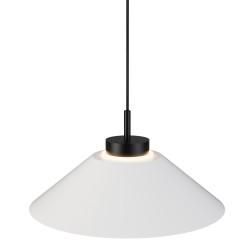Lámpara de techo CARMEN. Metal cono blanco y módulo negro. LED 9W