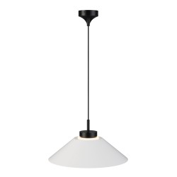 Lámpara de techo CARMEN. Metal cono blanco y módulo negro. LED 9W