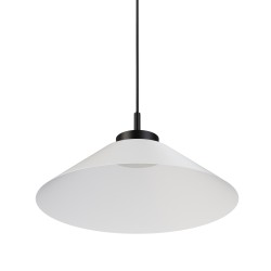 Lámpara de techo CARMEN. Metal cono blanco y módulo negro. LED 9W