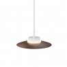 Lámpara de techo CARMEN. Metal plano S madera y módulo blanco. LED 9W