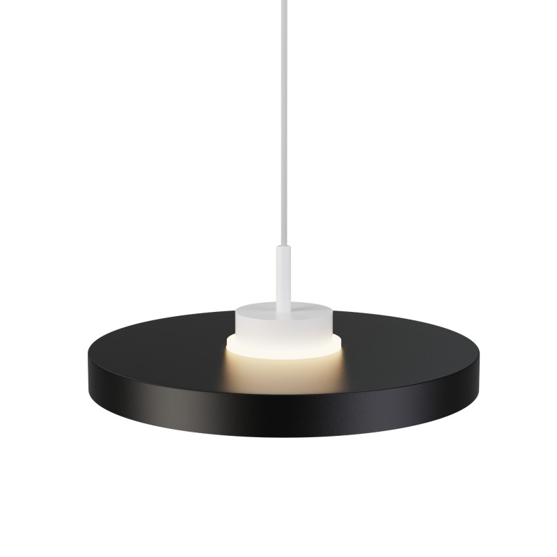 Lámpara de techo CARMEN. Metal acabado negro y módulo blanco. LED 9W