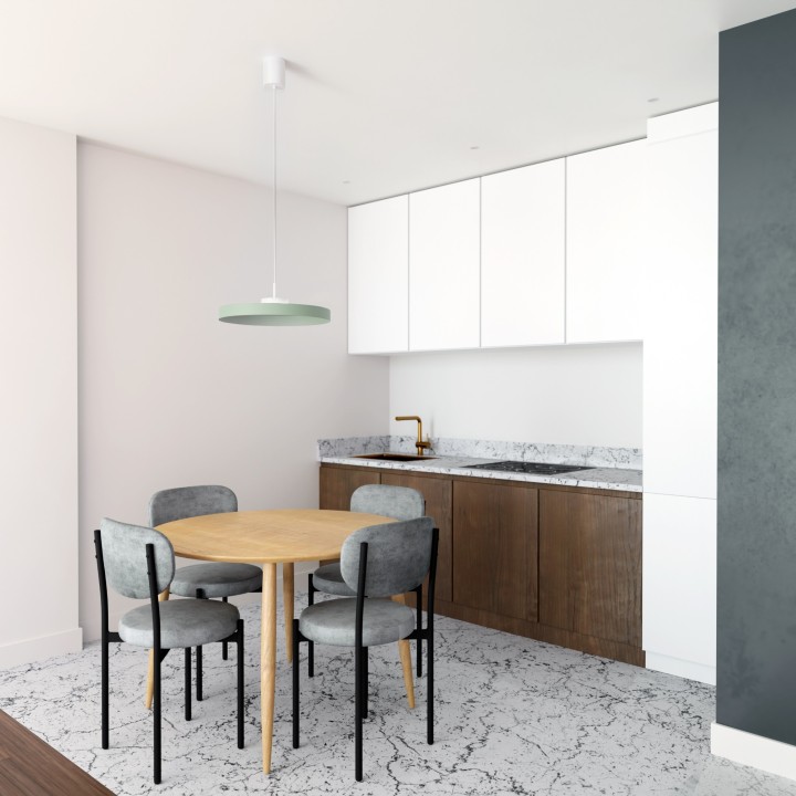 Lámpara de techo CARMEN. Metal acabado verde y módulo blanco. LED 9W