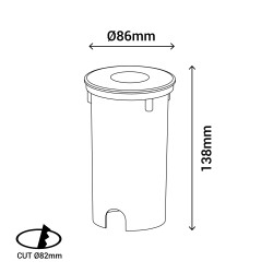 Empotrable suelo COBSOIL LED 7W negro 3000K y ángulo 40° | Sulion