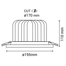 Empotrable THOR LED 40W con UGR19 en blanco mate | Sulion
