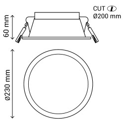 DL SMD RED 8" 25W 830 DIM BUGY | Sulion