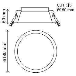 DL SMD RED 6" 20W 830 DIM BUGY | Sulion