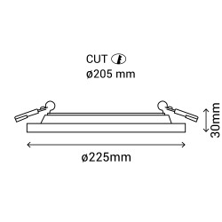 Empotrable TURK redondo 20W driver extraíble. TRIAC 4000K | Sulion