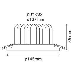 Empotrable THOR LED 20W con UGR19 en blanco mate | Sulion