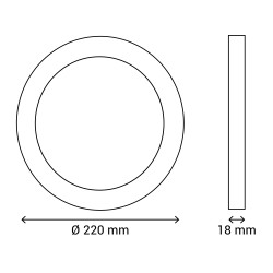 Plafón CIFO LED 20W redondo con sensor PIR en blanco mate | Sulion