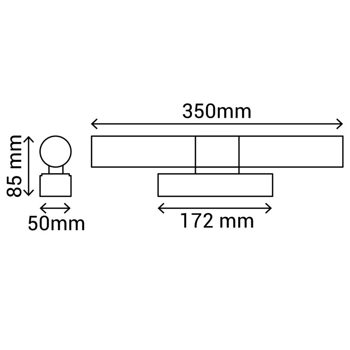 Aplique EGEO. Metal negro arenado. LED 6W | Sulion