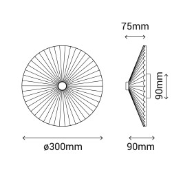 Aplique ELENA. Yeso de color arcilla. LED 9W 3000k. Ø 30cm|Sulion