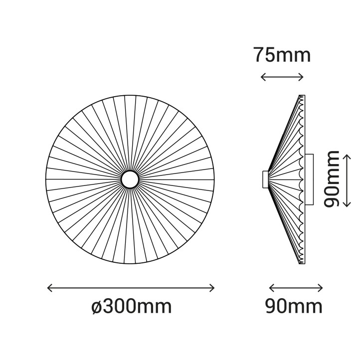 Aplique ELENA. Yeso de color arcilla. LED 9W 3000k. Ø 30cm|Sulion