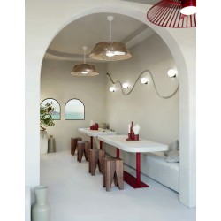 Ventilador de techo con luz GEMA de fibra natural yute con luz -Sulion