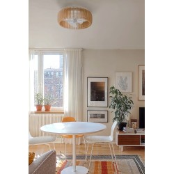 Ventilador de techo de madera DAYA con luz - Sulion