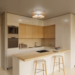 Ventilador de techo de madera DAYA con luz - Sulion