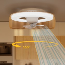 Ventilador de techo de madera DAYA con luz - Sulion