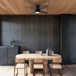 Ventilador de techo con luz TARO palas reversibles negro  - Sulion