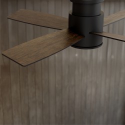 Ventilador de techo con luz TARO palas reversibles negro  - Sulion